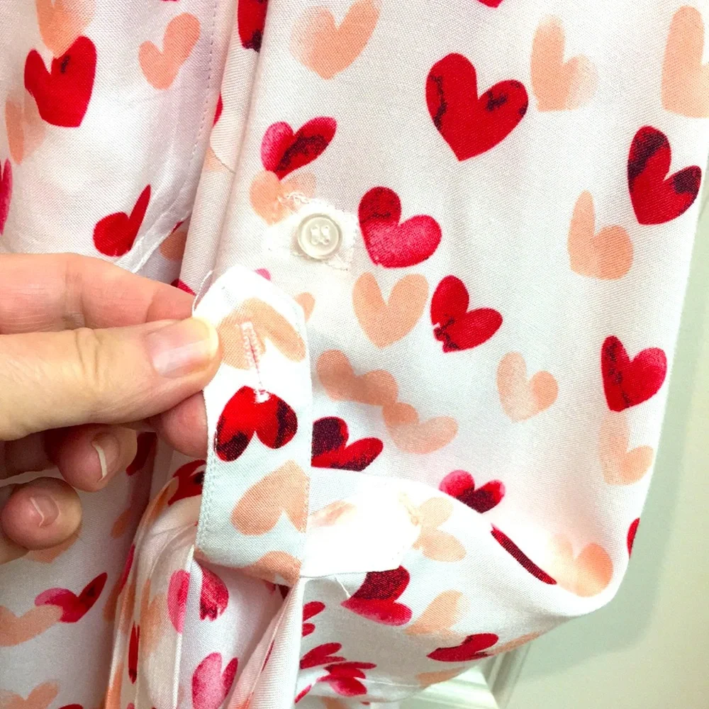 Sprinkled Hearts L/S Rayon Shirt - Picture 8 of 10